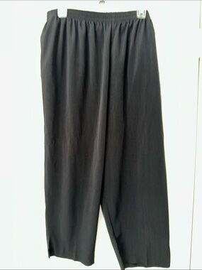 Women's Black Elastic-Waist Casual Jogger Pants